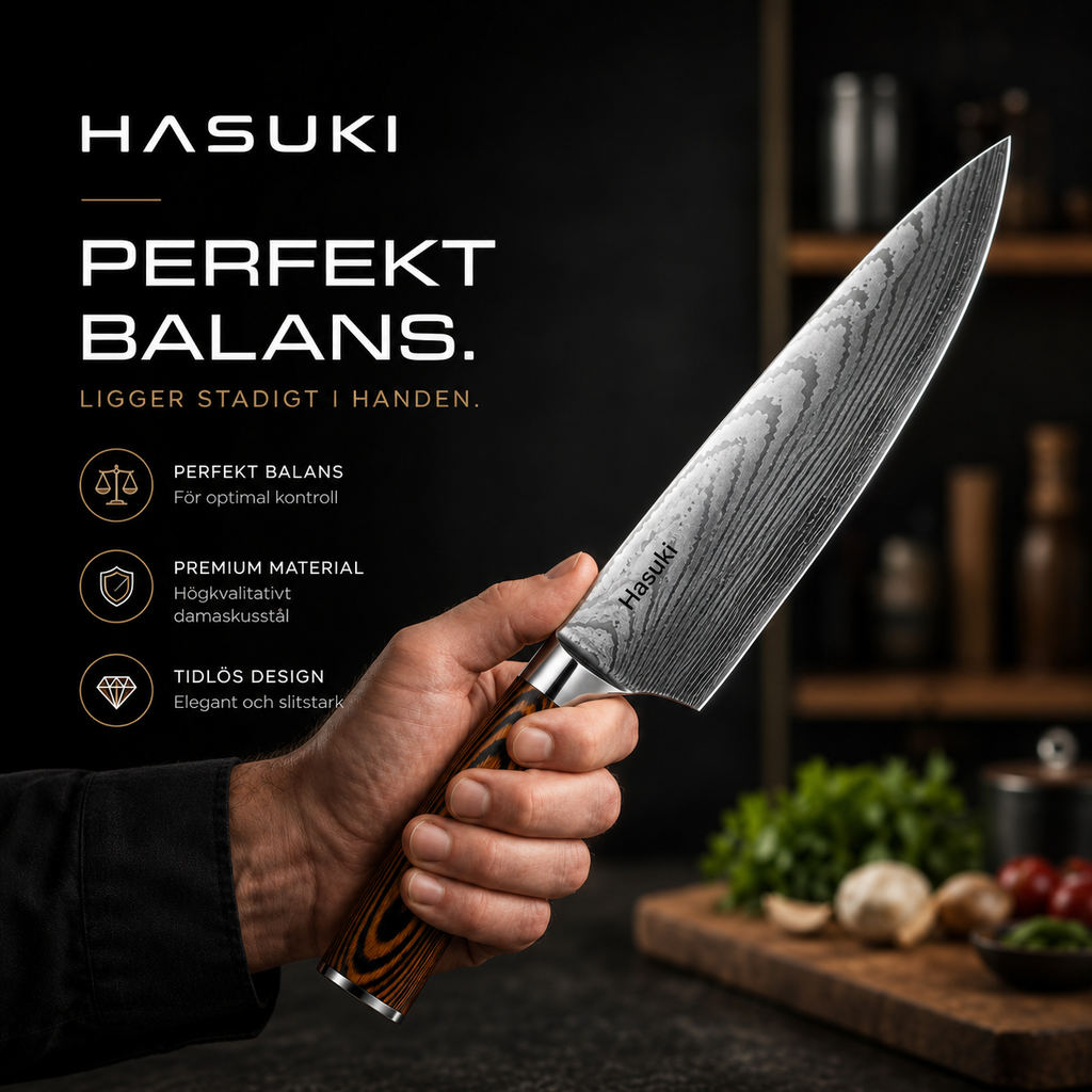Hasuki Damaskusknivset – 8 delar