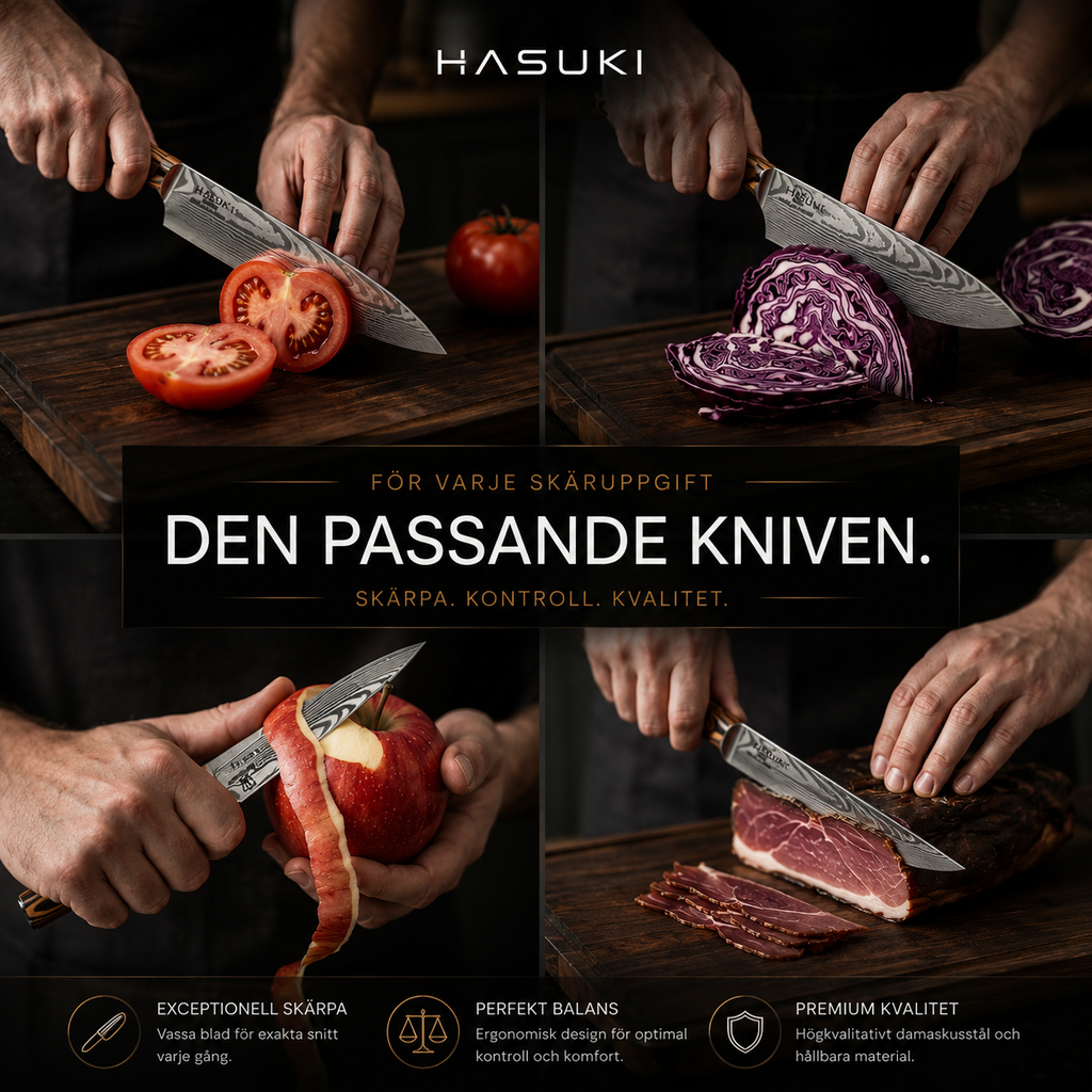 Hasuki Damaskusknivset – 8 delar